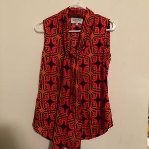 elizabeth mckay // silk tie neck blouse size 4